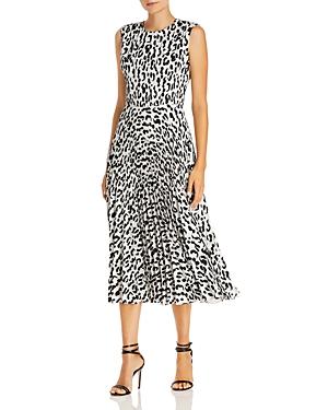 Jason Wu Leopard Print Pleated Midi Dress