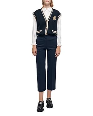 Maje Slim Fit Cropped Pants