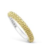 Lagos Sterling Silver And 18k Gold Caviar Beaded Stacking Ring