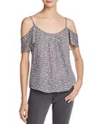 Joie Adorlee Printed Cold-shoulder Silk Top