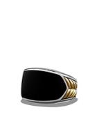 David Yurman Chevron Ring With Black Onyx And 18k Gold