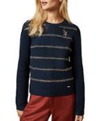 Ted Baker Color By Numbers Tintor Tinsel Striped Sweater