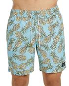 Barney Cools Amphibious Pineapple Print Swim Trunks