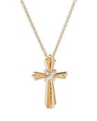 David Yurman 18k Yellow Gold Angelika Cross Necklace With Diamonds, 17