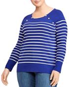 Lauren Ralph Lauren Plus Striped Nautical Sweater