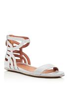 Gentle Souls Women's Larisa Snake Embossed Leather Ankle Strap Demi Wedge Sandals