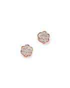 Diamond Flower Stud Earrings In 14k Rose Gold, .25 Ct. T.w. - 100% Exclusive