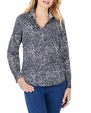 Foxcroft Ava Cozy Zebra Button Front Shirt