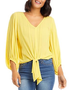 Karen Kane Lantern Sleeve Tie Front Top