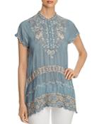 Johnny Was Fletcher Embroidered Tunic Top