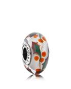 Pandora Charm - Sterling Silver & Murano Glass Christmas Holly, Moments Collection