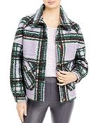 Calvin Klein Plaid Faux Sherpa Jacket
