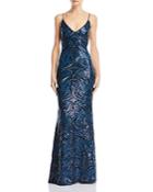 Avery G Open-back Sequined Gown