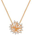 Hueb 18k Rose Gold Luminus Diamond Starburst Cluster Pendant Necklace, 16