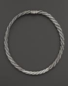 John Hardy Sterling Silver Classic Chain Large Twisted Chain Necklace With Diamonds, 18