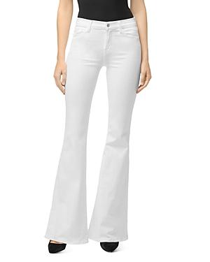 J Brand Valentina High-rise Flared Jeans In Blanc