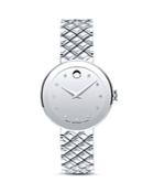 Movado Sapphire Diamond Silver-tone Watch, 30mm