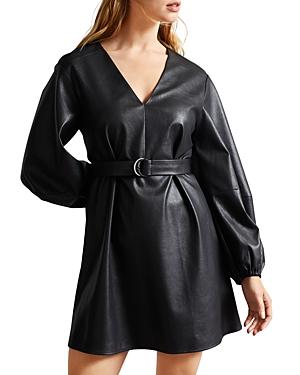 Ted Baker Optunia Faux Leather Belted Mini Dress