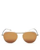 Oliver Peoples Cade Brow Bar Mirrored Aviator Sunglasses, 51mm