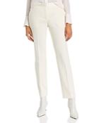 Theory Wool-blend Satin Detail Straight Pants