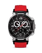 Tissot T-race Men's Black Quartz Chronograph Red Rubber Watch, 50mm