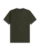 Fred Perry Cotton Space Dyed Tipped Embroidered Logo Tee
