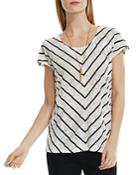 Two By Vince Camuto Pointelle Jacquard Chevron Stripe Top
