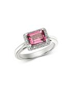 Bloomingdale's Pink Tourmaline & Diamond East-west Ring In 14k White Gold - 100% Exclusive
