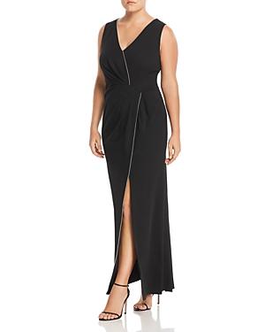 Adrianna Papell Plus Embellished Twist-front Gown