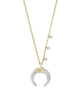 Diamond Crescent Pendant Necklace In 14k White And Yellow Gold, .25 Ct. T.w. - 100% Exclusive