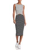 Bailey 44 Rabbit Hole Twist-front Striped Dress