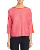 Eileen Fisher Contrast-trim Organic-linen Sweater