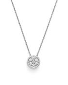 Bloomingdale's Diamond Bezel Set Cluster Small Pendant Necklace In 14k White Gold, .10 Ct. T.w. - 100% Exclusive