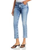 Ag Mari High Rise Cropped Slim Straight Jeans In Sunset Train