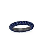 Graziela Gems 18k White Gold & Dark Rhodium Blue Sapphire Three Sided Band