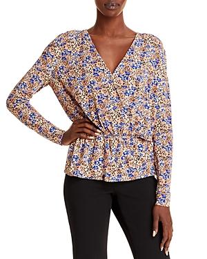 Ramy Brook Alexandria Animal Print Faux Wrap Top