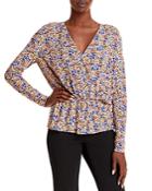 Ramy Brook Alexandria Animal Print Faux Wrap Top