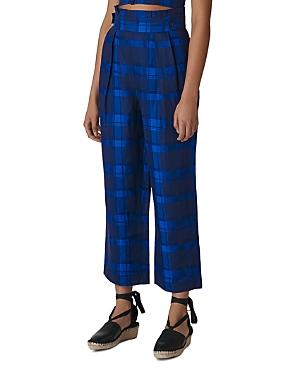 Whistles Plaid Cropped Pants