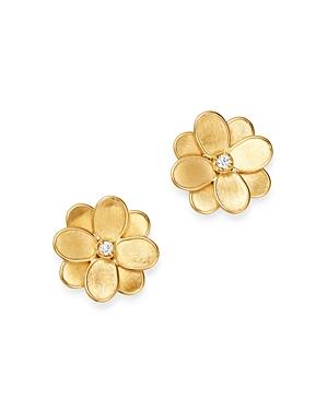 Marco Bicego 18k Yellow Gold Petali Diamond Flower Stud Earrings
