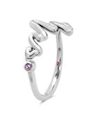 Hayley Paige For Hearts On Fire 18k White Gold Love Code Band With Pink Sapphire