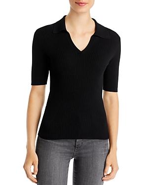 T Tahari Ribbed Polo Sweater