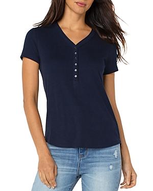 Liverpool Los Angeles Short Sleeve Henley Tee