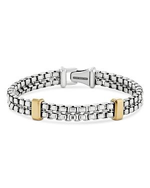 David Yurman Men's 18k Yellow Gold & Sterling Silver Double Box Link Bracelet