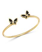 Roberto Coin 18k Yellow Gold Onyx & Diamond Butterfly Bangle Bracelet - 100% Exclusive
