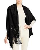 Fraas Faux Suede Wrap With Fringe