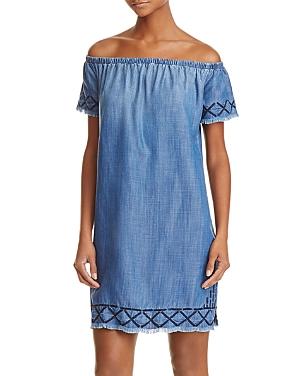 Bella Dahl Embroidered Chambray Off-the-shoulder Dress - 100% Bloomingdale's Exclusive