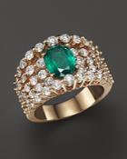 Emerald And Diamond Band In 14k Yellow Gold - 100% Exclusive