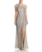 Adrianna Papell One-shoulder Sequined Gown