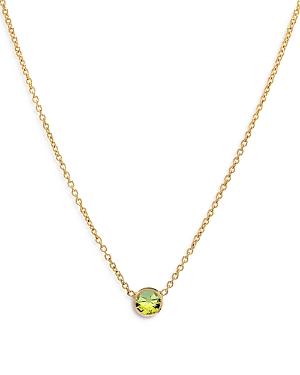 Zoe Lev 14k Yellow Gold Peridot Birthstone Solitaire Pendant Necklace, 16-18