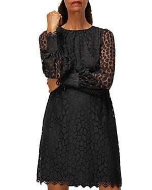 Whistles Animal Print Lace Dress